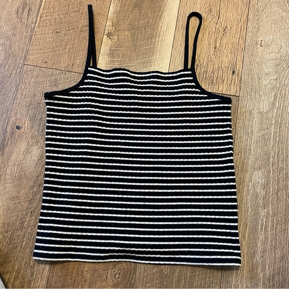 Madewell Vintage 90s Style High Square Neck Nautical Scandi Striped Knit Tank AA - Picture 1 of 3